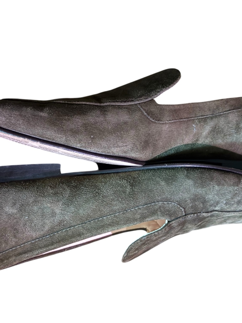 J.Crew Olive Green Suede Leather Loafer Flats | Women's Size 7 - Picture 4 of 7